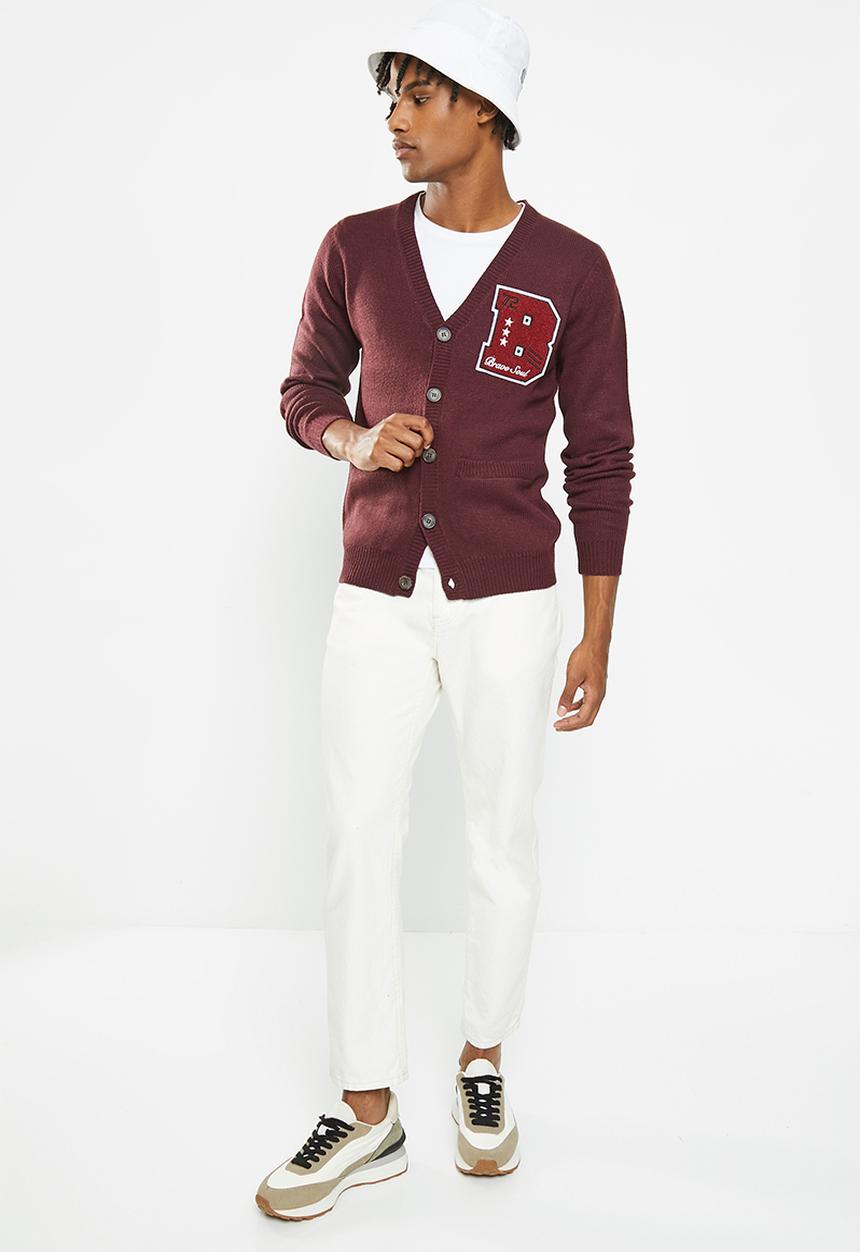 Brave Soul - Septimus knitwear - deep maroon