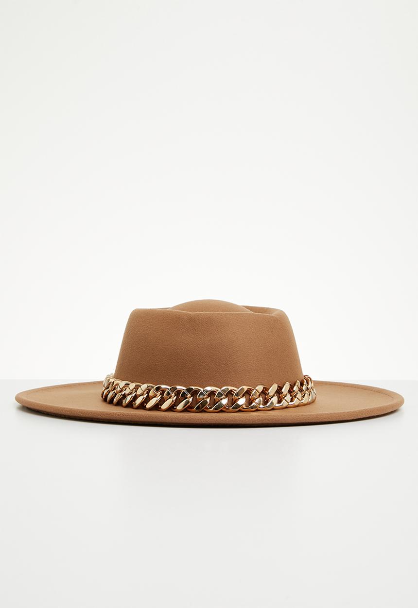 edit - Chain trim fedora - tan
