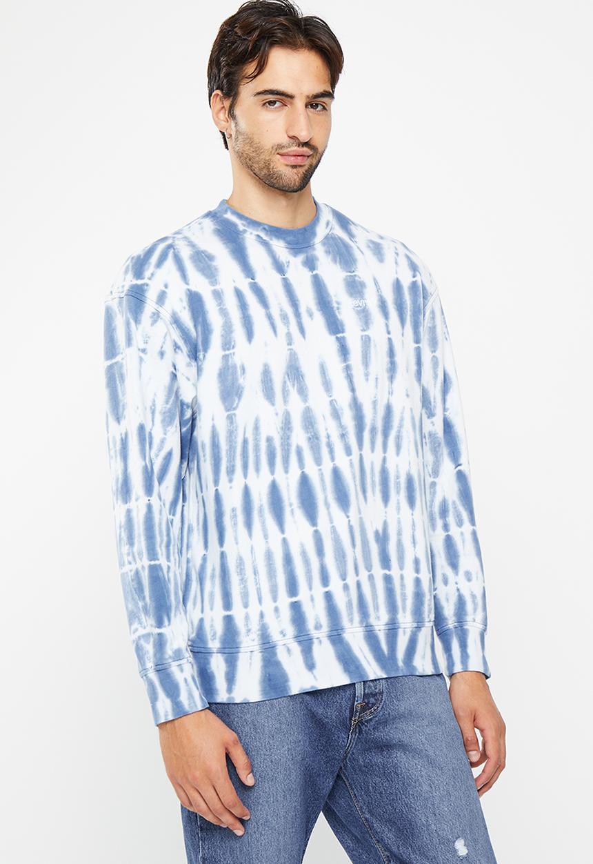 Levi’s® - Levis sweats crew striped tie dye true n - blue & white 