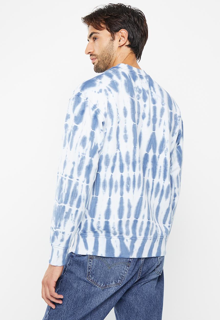 Levi’s® - Levis sweats crew striped tie dye true n - blue & white 