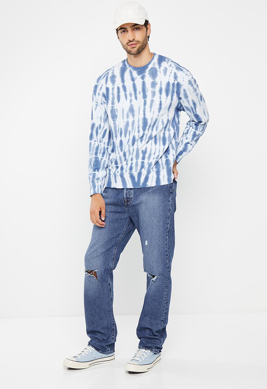 Levi’s® - Levis sweats crew striped tie dye true n - blue & white 
