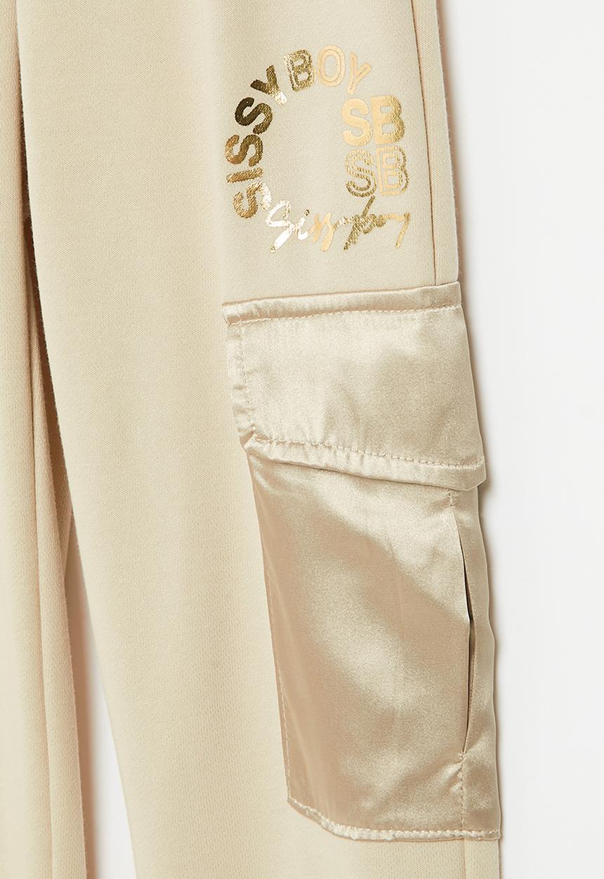 SISSY BOY - Alpha and omega: track pants  - stone