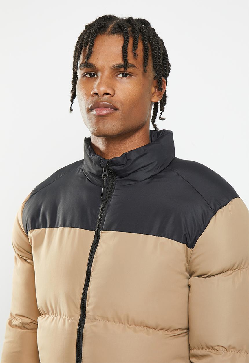 Brave Soul - Davisblocks jacket - black & stone