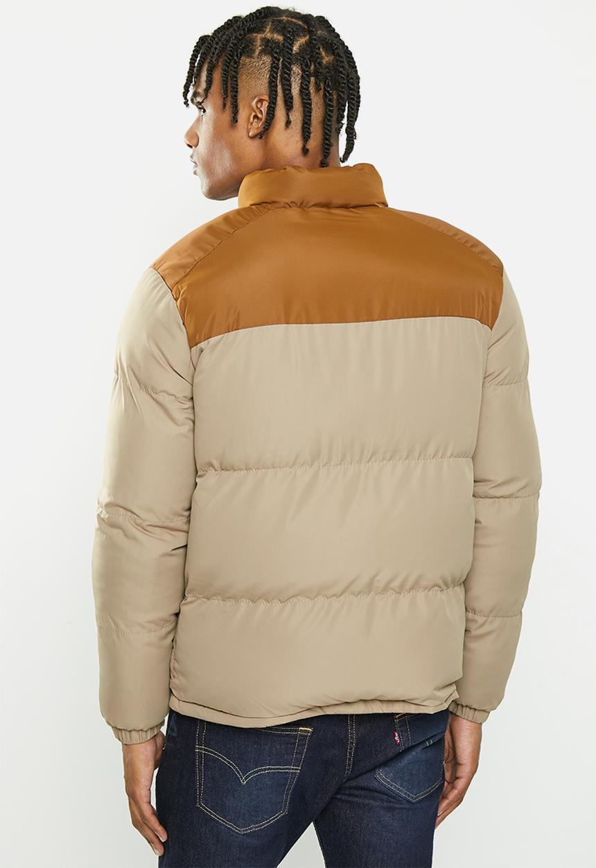 Brave Soul - Davisblockta jacket - tan & stone