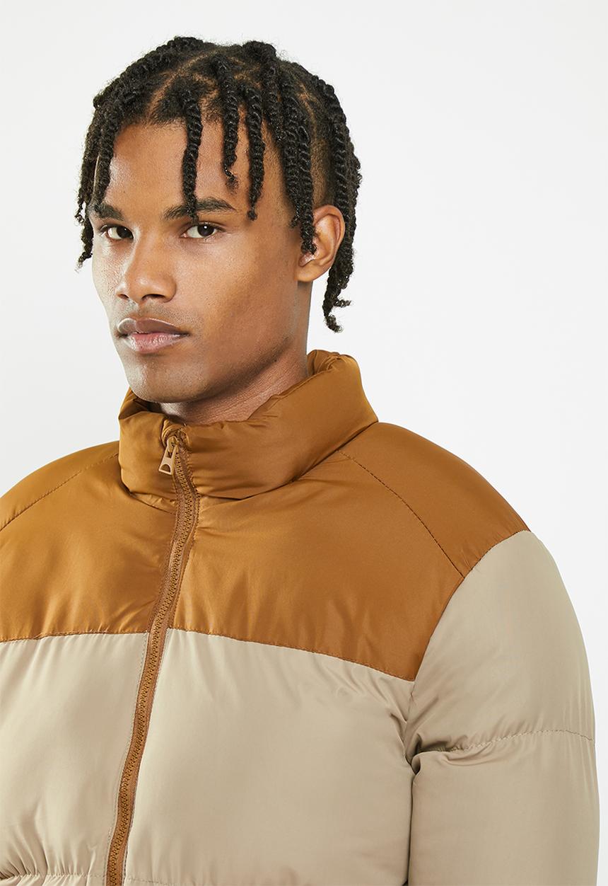 Brave Soul - Davisblockta jacket - tan & stone
