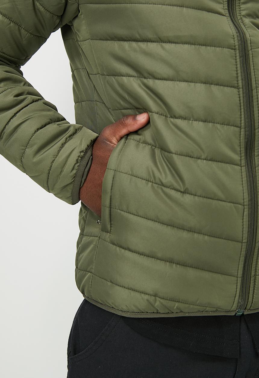 Lark & Crosse - Ascend funnel neck lightweight  puffer jacket - khaki