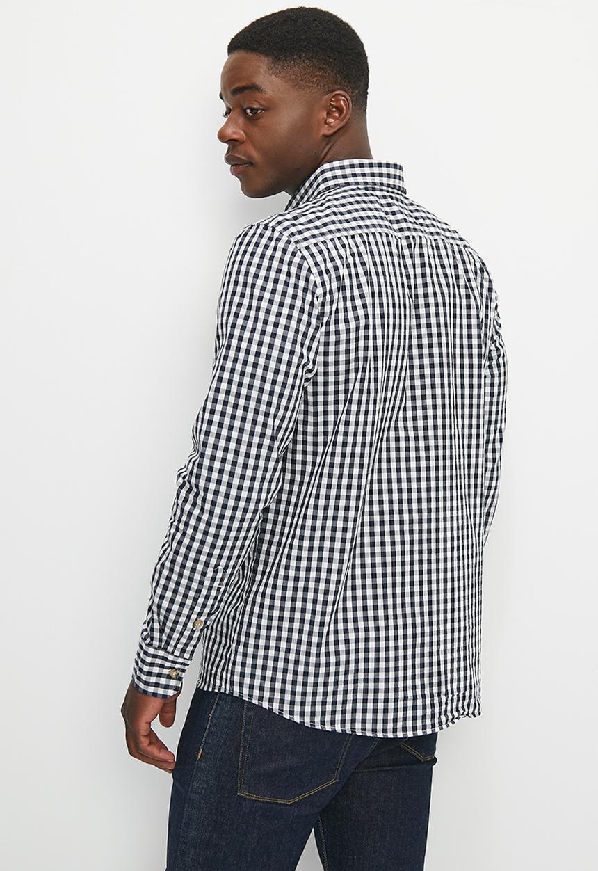 Lark & Crosse - Gingham check shirt - black/white