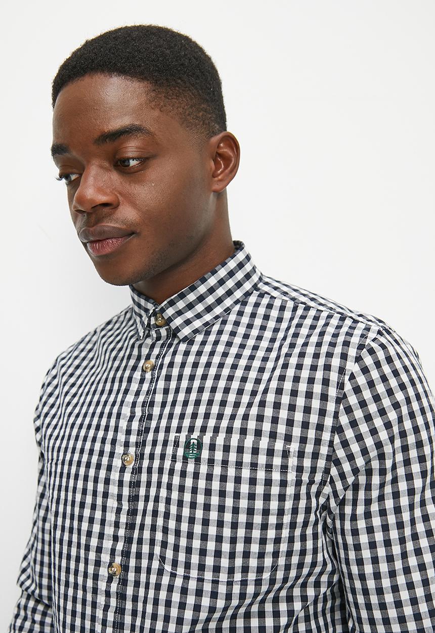 Lark & Crosse - Gingham check shirt - black/white