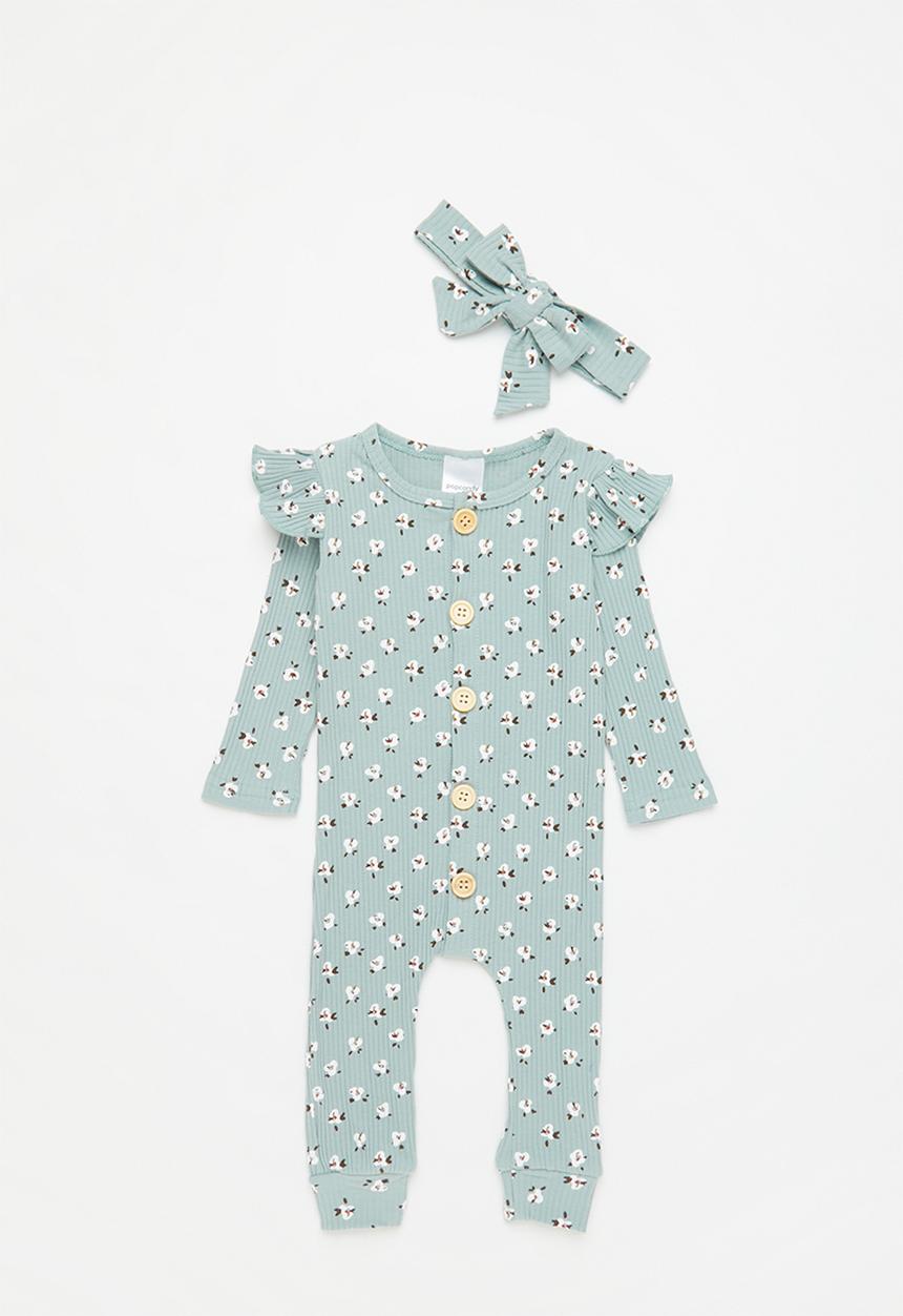 Pop Candy - Printed romper & headband set - blue
