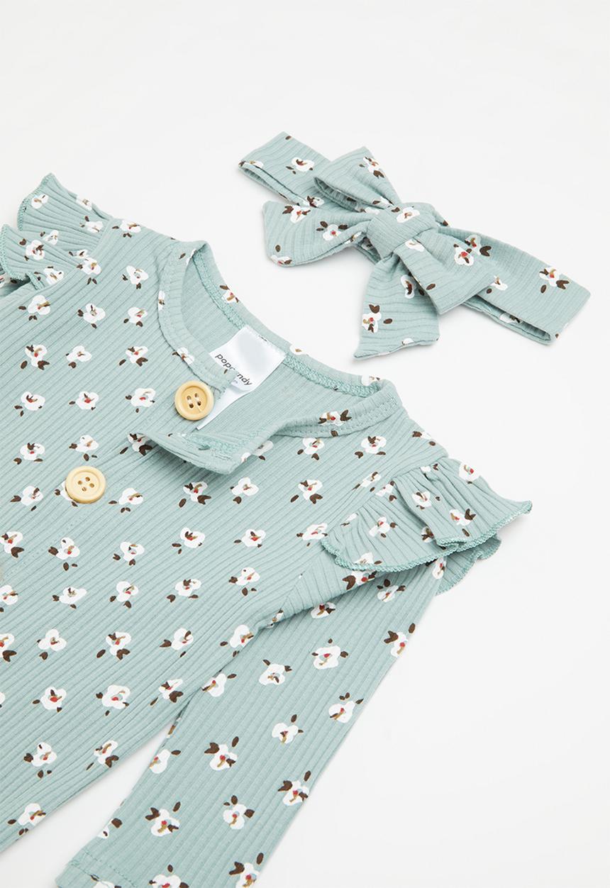 Pop Candy - Printed romper & headband set - blue