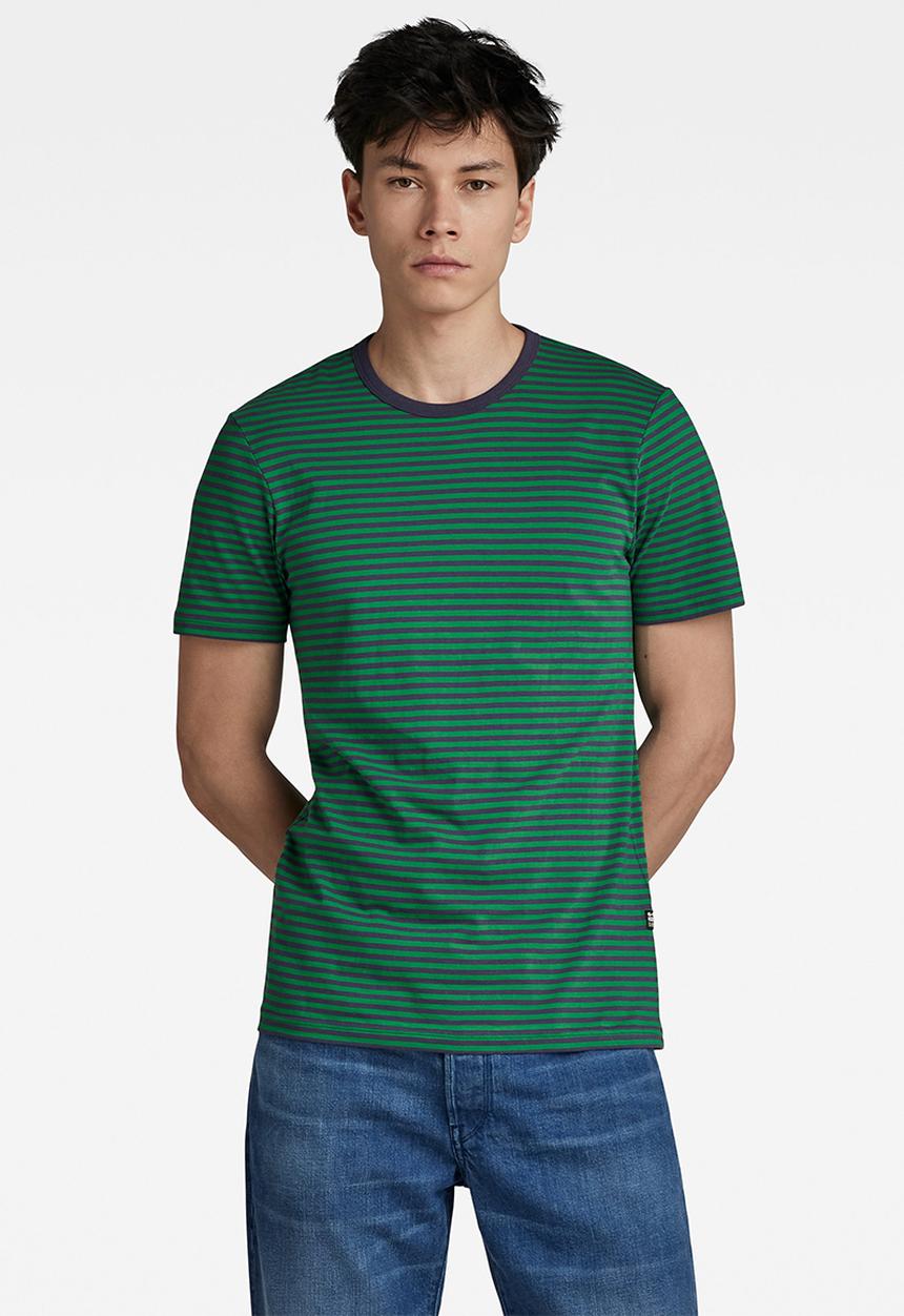 G-STAR - Stripe slim r t - jolly green/dk grape stripe