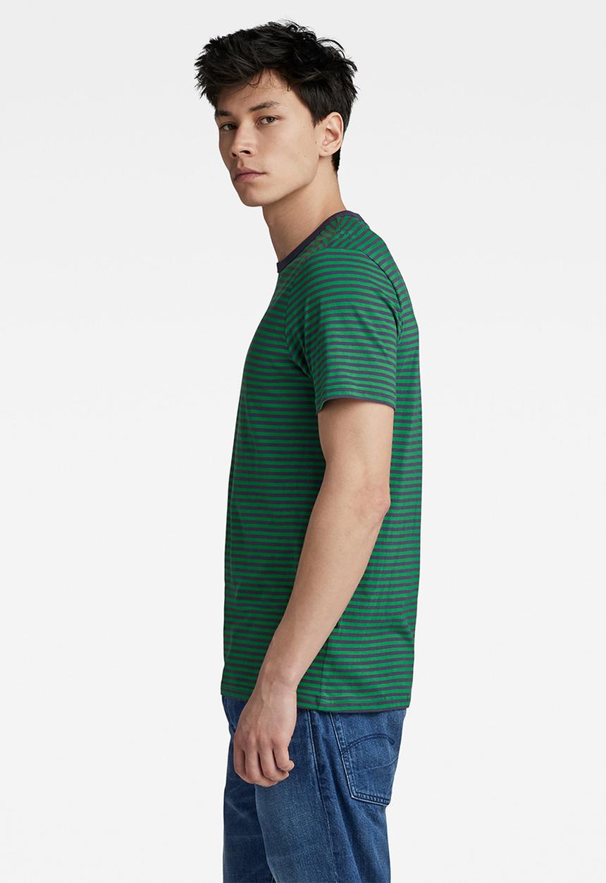 G-STAR - Stripe slim r t - jolly green/dk grape stripe