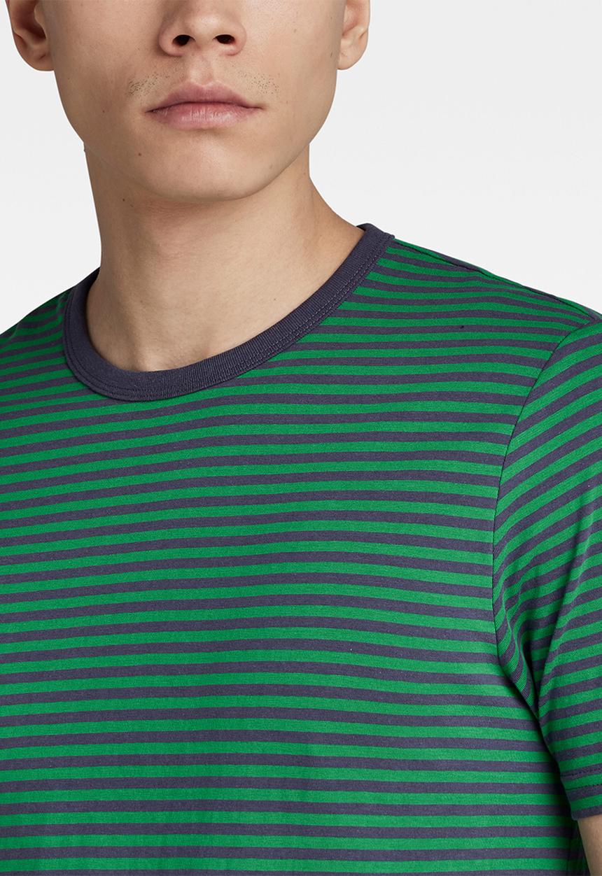 G-STAR - Stripe slim r t - jolly green/dk grape stripe
