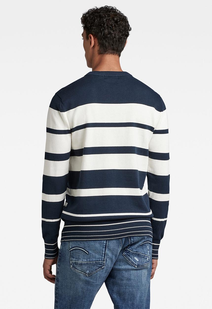 G-STAR - Irregular stripe r knit - salute/milk stripe