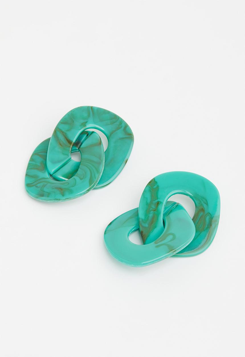 Superbalist - Josie marbled earrings - green