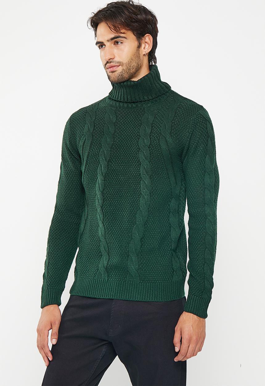 Brave Soul - Hyder knitwear - hunter green