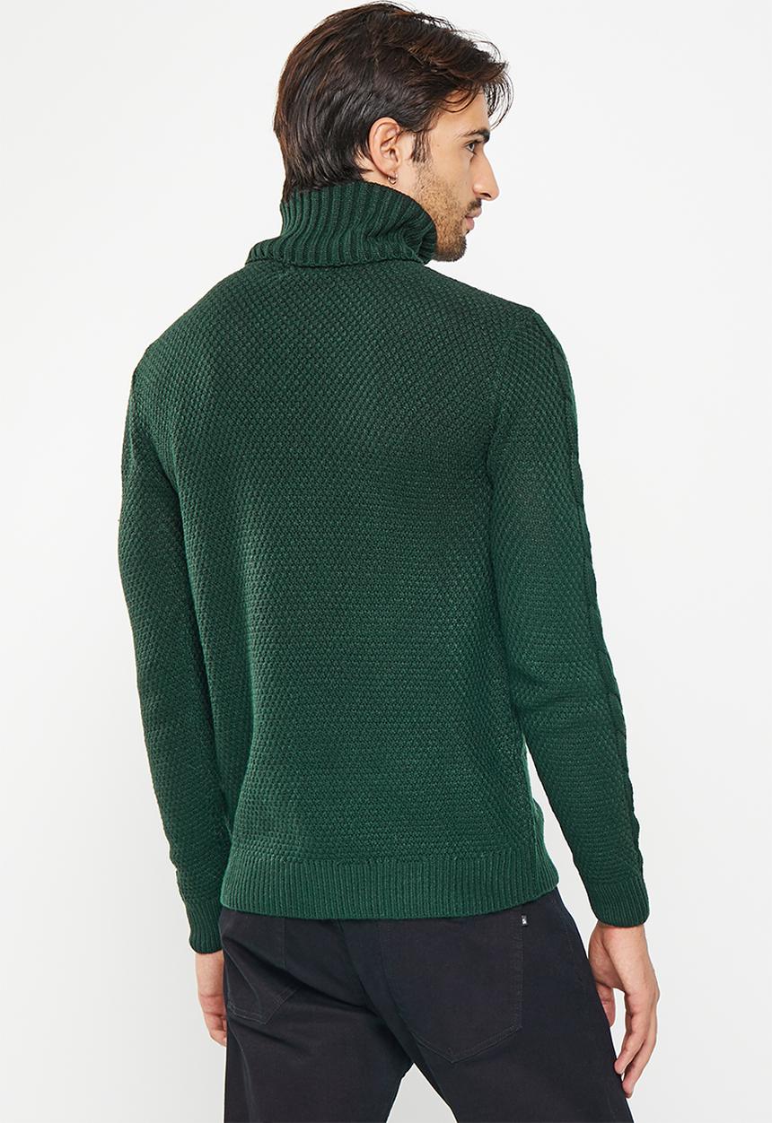 Brave Soul - Hyder knitwear - hunter green