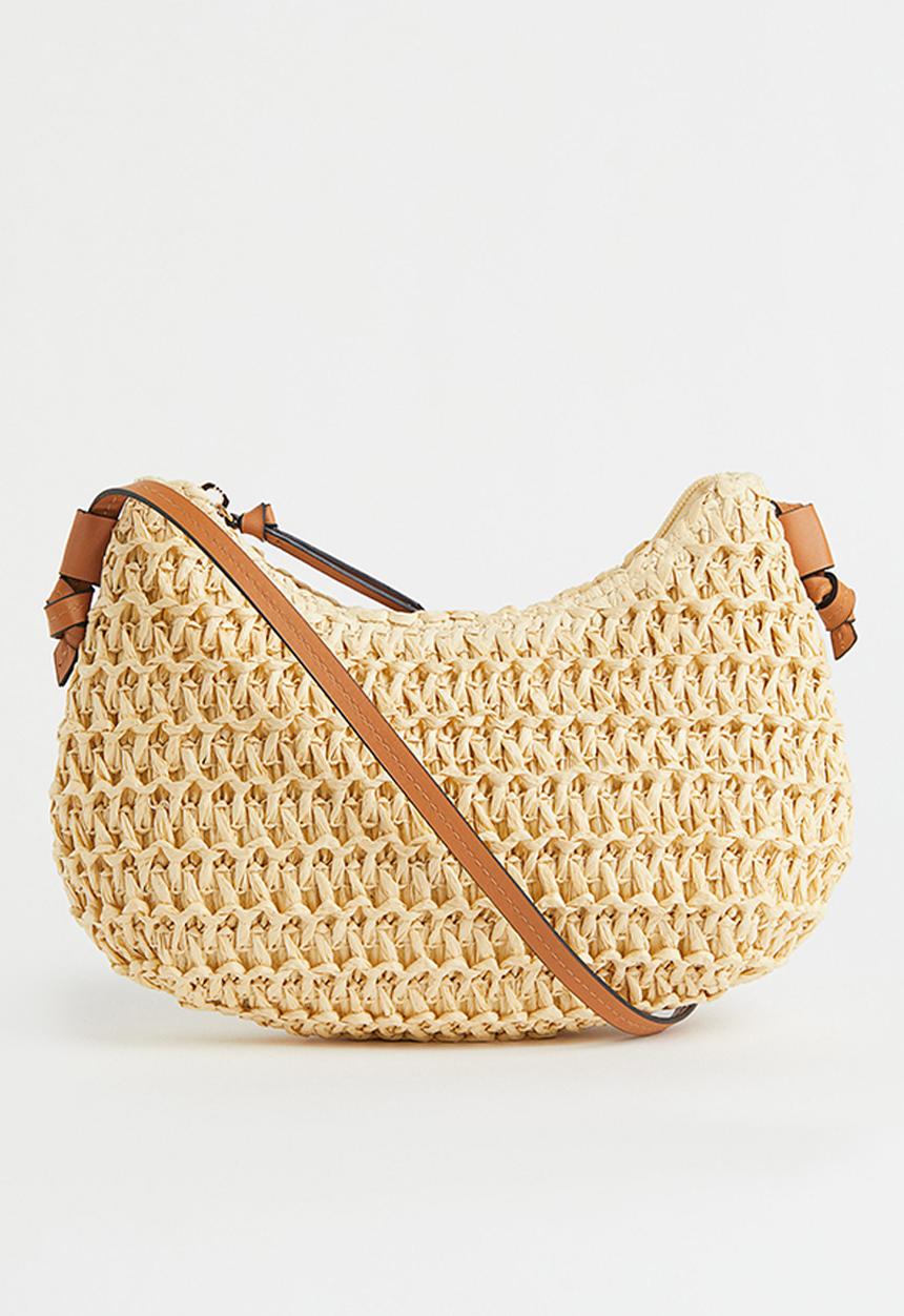 H&M - Straw shoulder bag - light beige