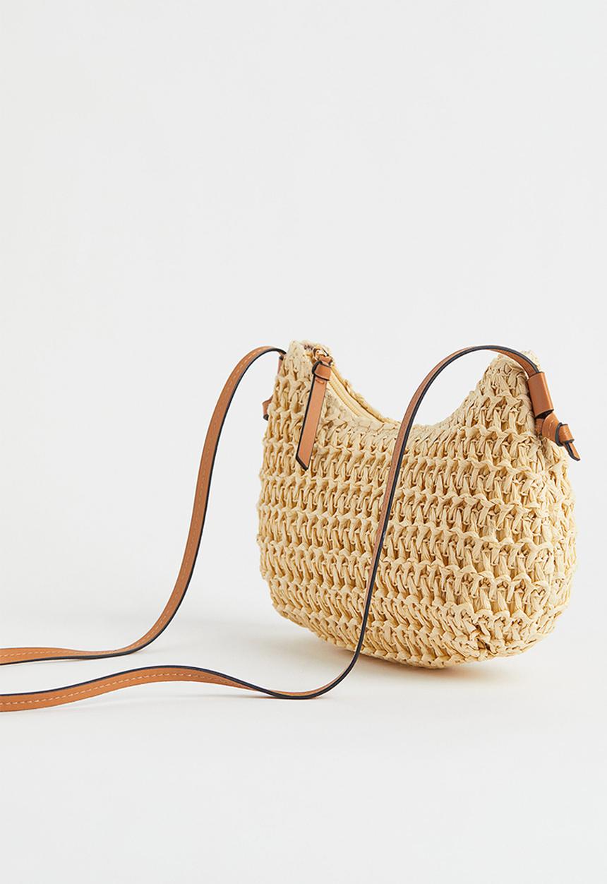 H&M - Straw shoulder bag - light beige