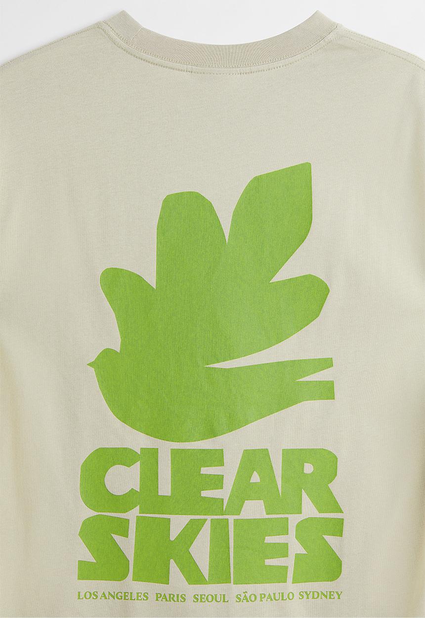 H&M - Relaxed fit printed T-shirt - light pistachio green/bird