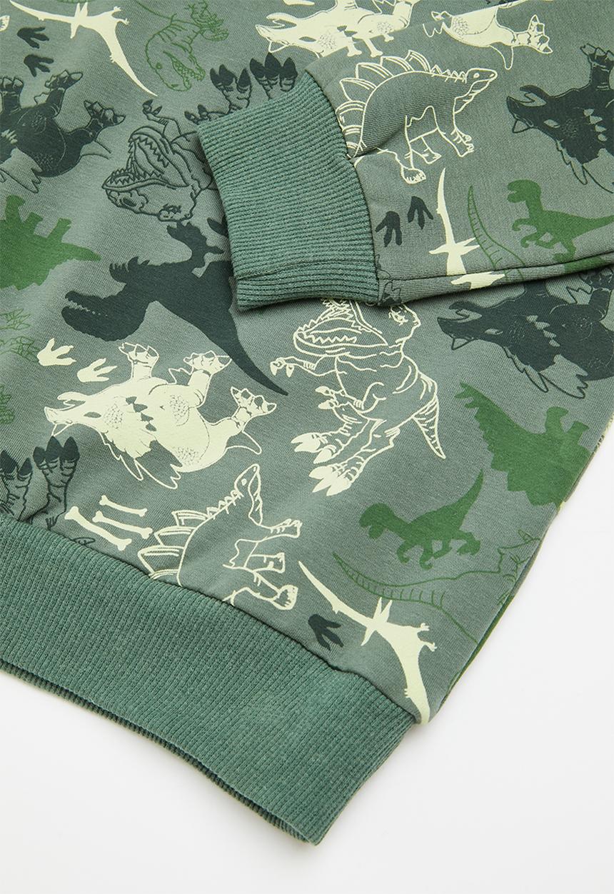 Pop Candy - Dino sweatshirt & jogger set - green & navy