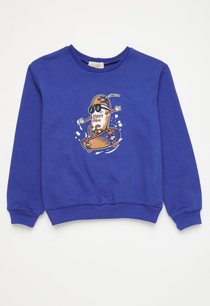 Superbalist - 2 Pack graphic sweat top -stone & mid blue