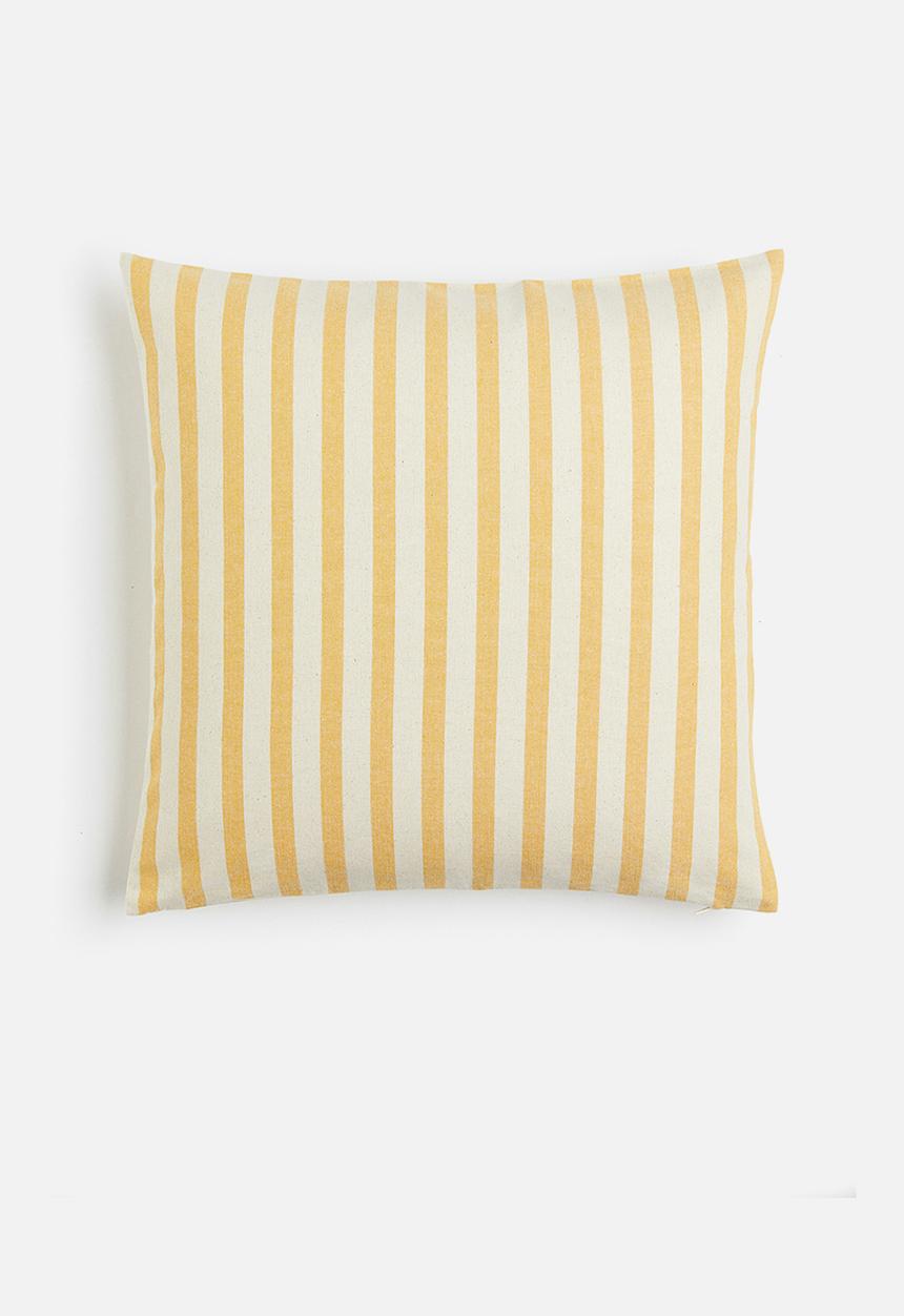 H&M - Striped cushion cover - light yellow/striped