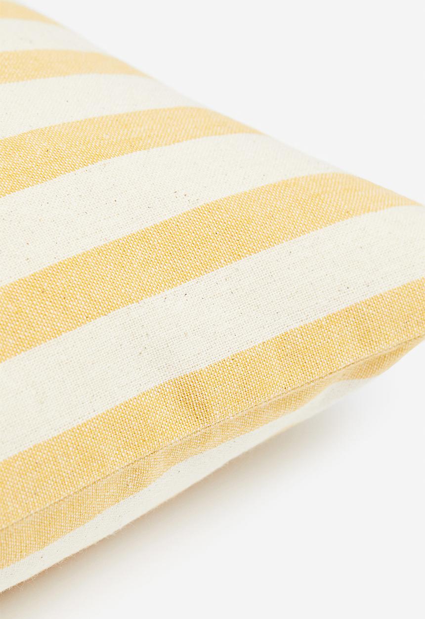 H&M - Striped cushion cover - light yellow/striped