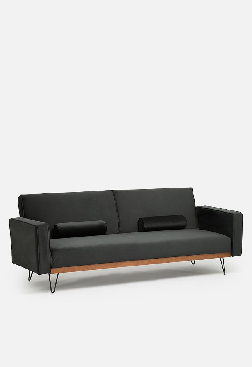 SF Collection - Stockholm 3 seater sofa bed - mourne grey velvet