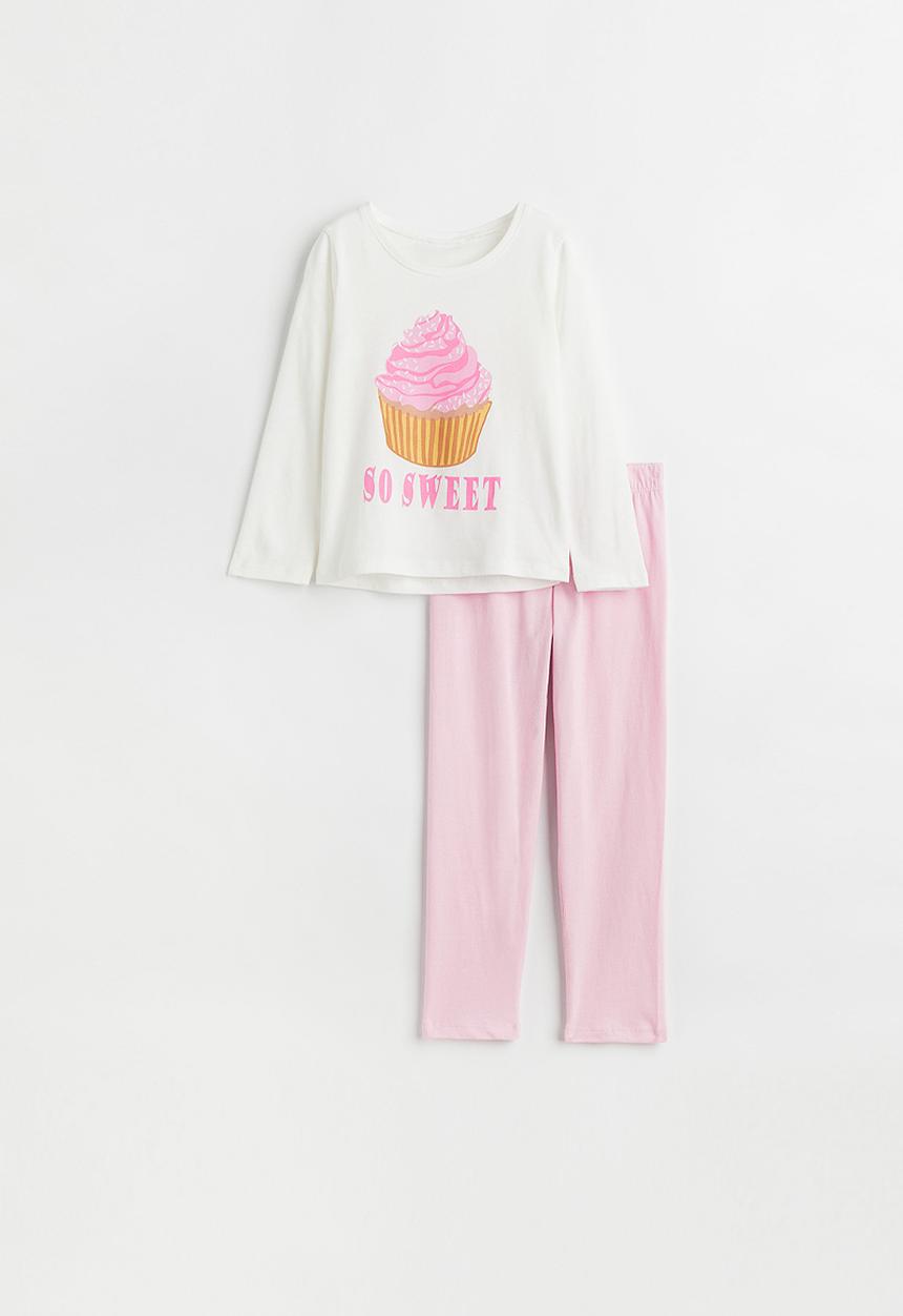 H&M - Cotton jersey pyjamas - pink/cupcake