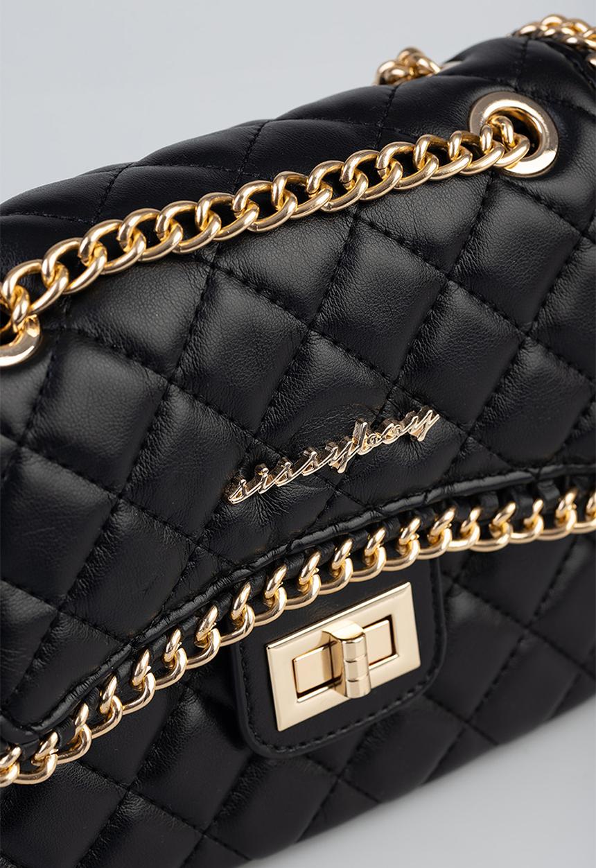 SISSY BOY - Quilted chain crossbody- black