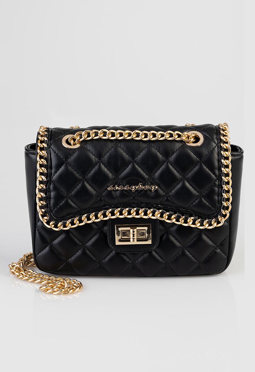 SISSY BOY - Quilted chain crossbody- black