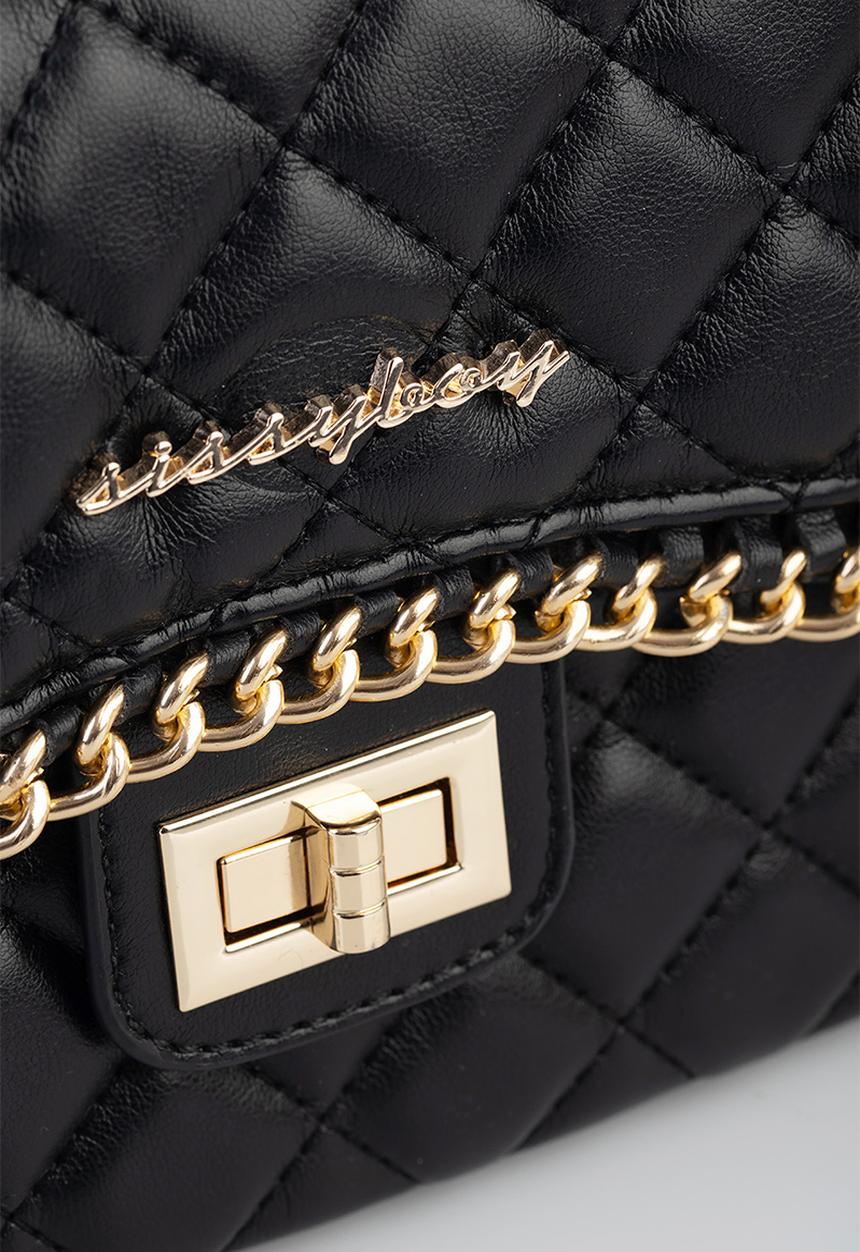 SISSY BOY - Quilted chain crossbody- black