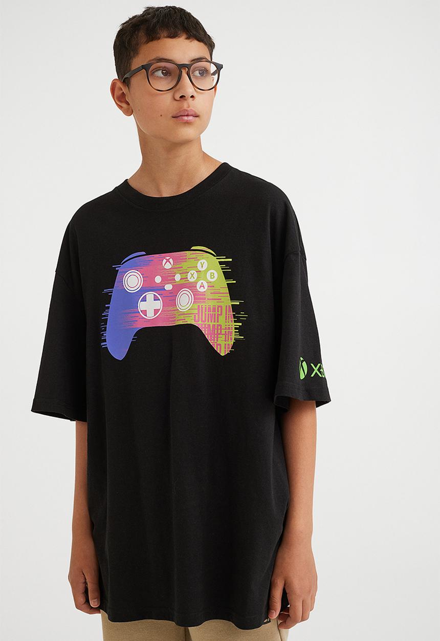 H&M - Oversized printed T-shirt - black/xbox