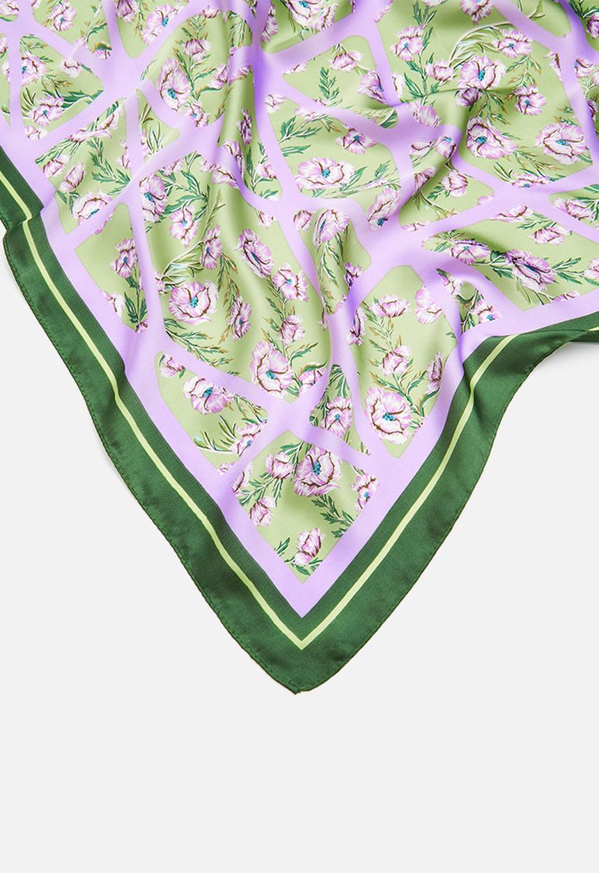 Superbalist - Floral printed neckerchief - green & purple