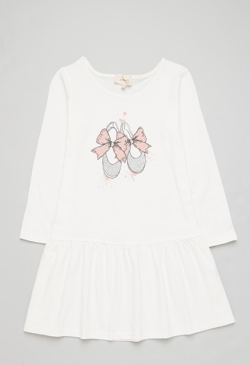 Superbalist - Girls 2 pack printed dress - light pink & ecru