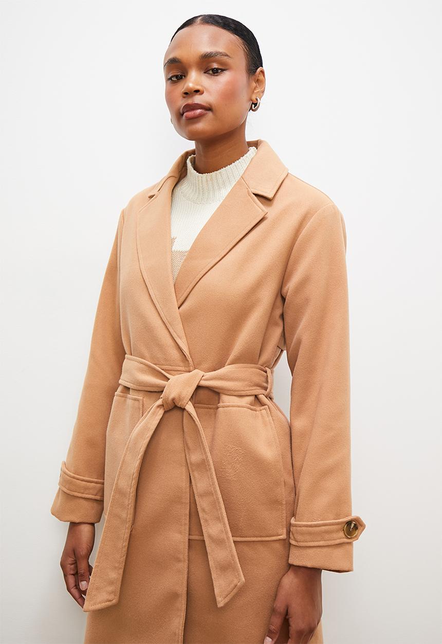 edit - Belted coat - camel