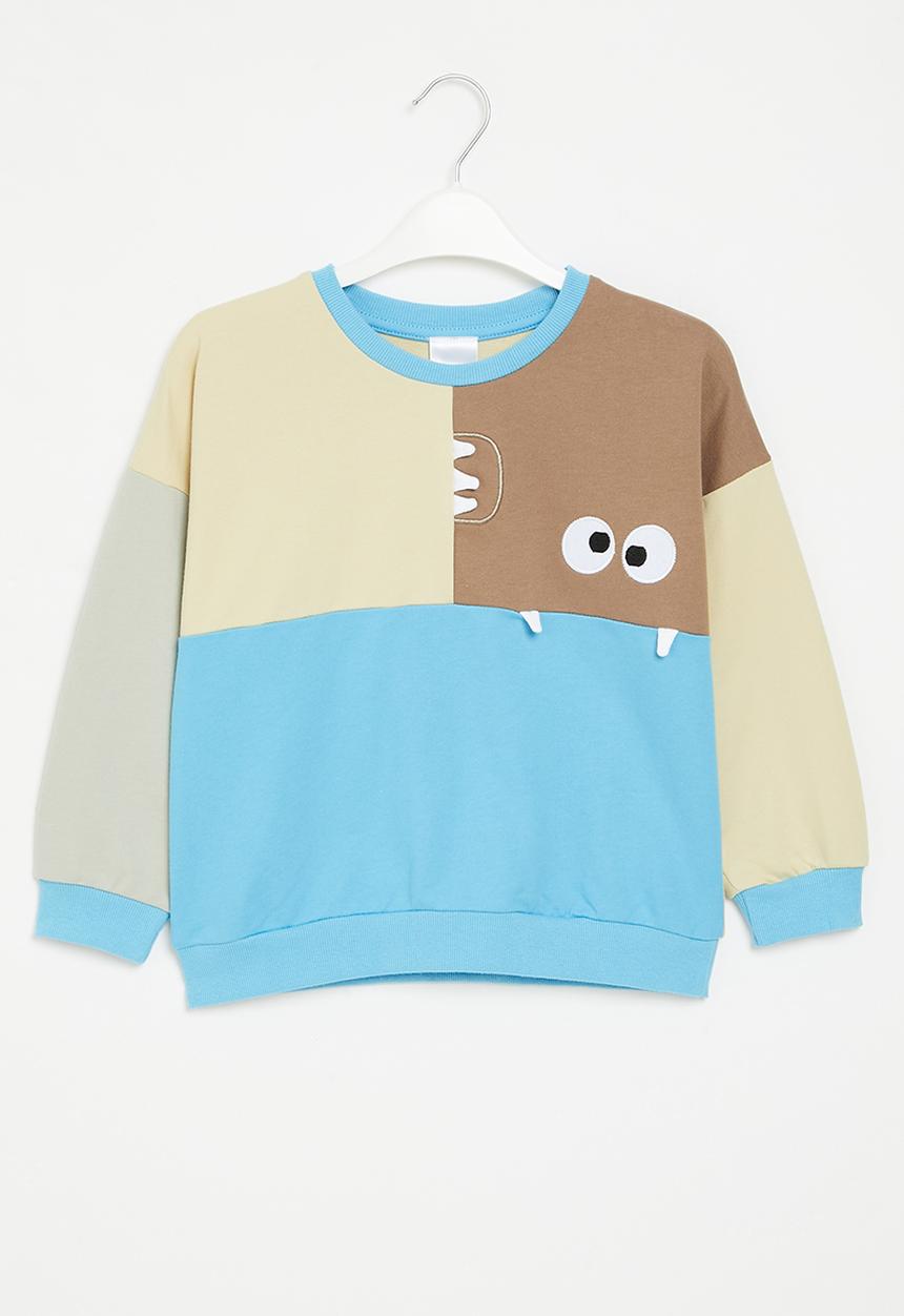 Pop Candy - Colourblock dino sweatshirt - multi