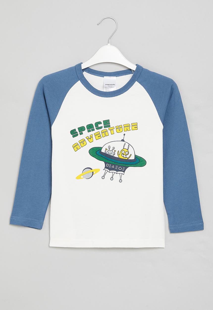 Pop Candy - Boys space tee - white/blue