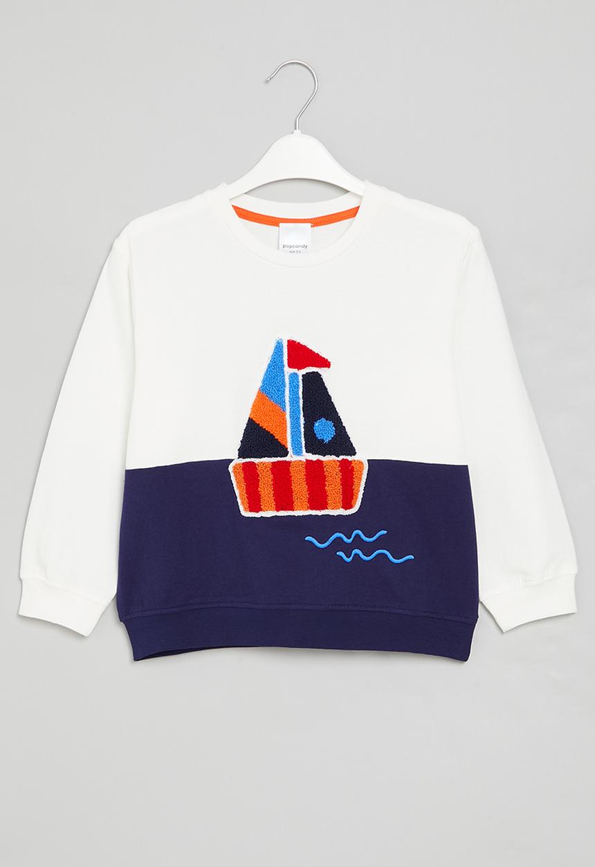 Pop Candy - Boys sweatshirt - blue & white