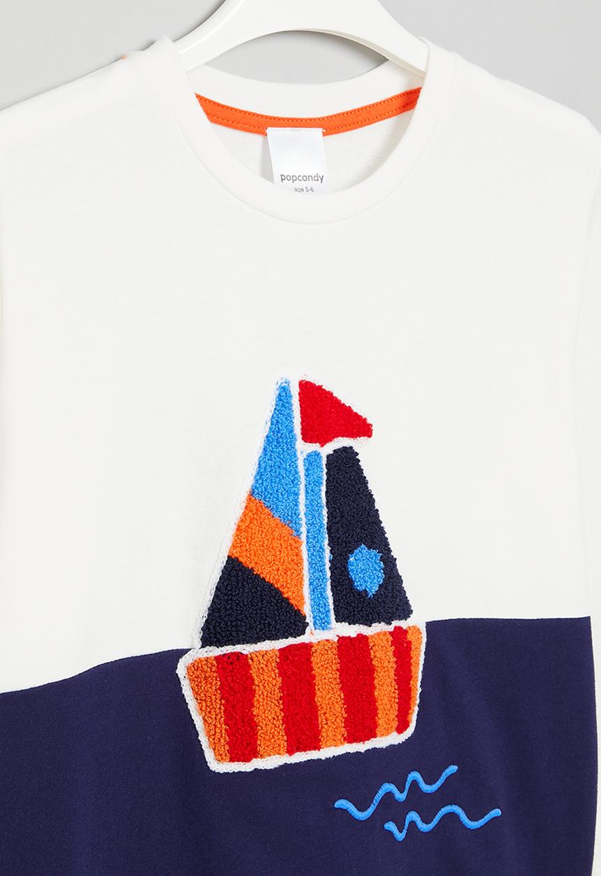 Pop Candy - Boys sweatshirt - blue & white