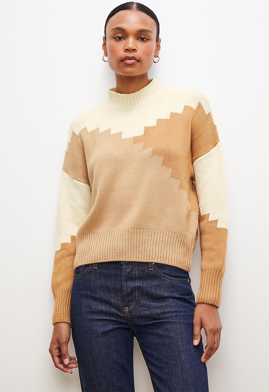 edit - Dolman col block jumper - neutrals