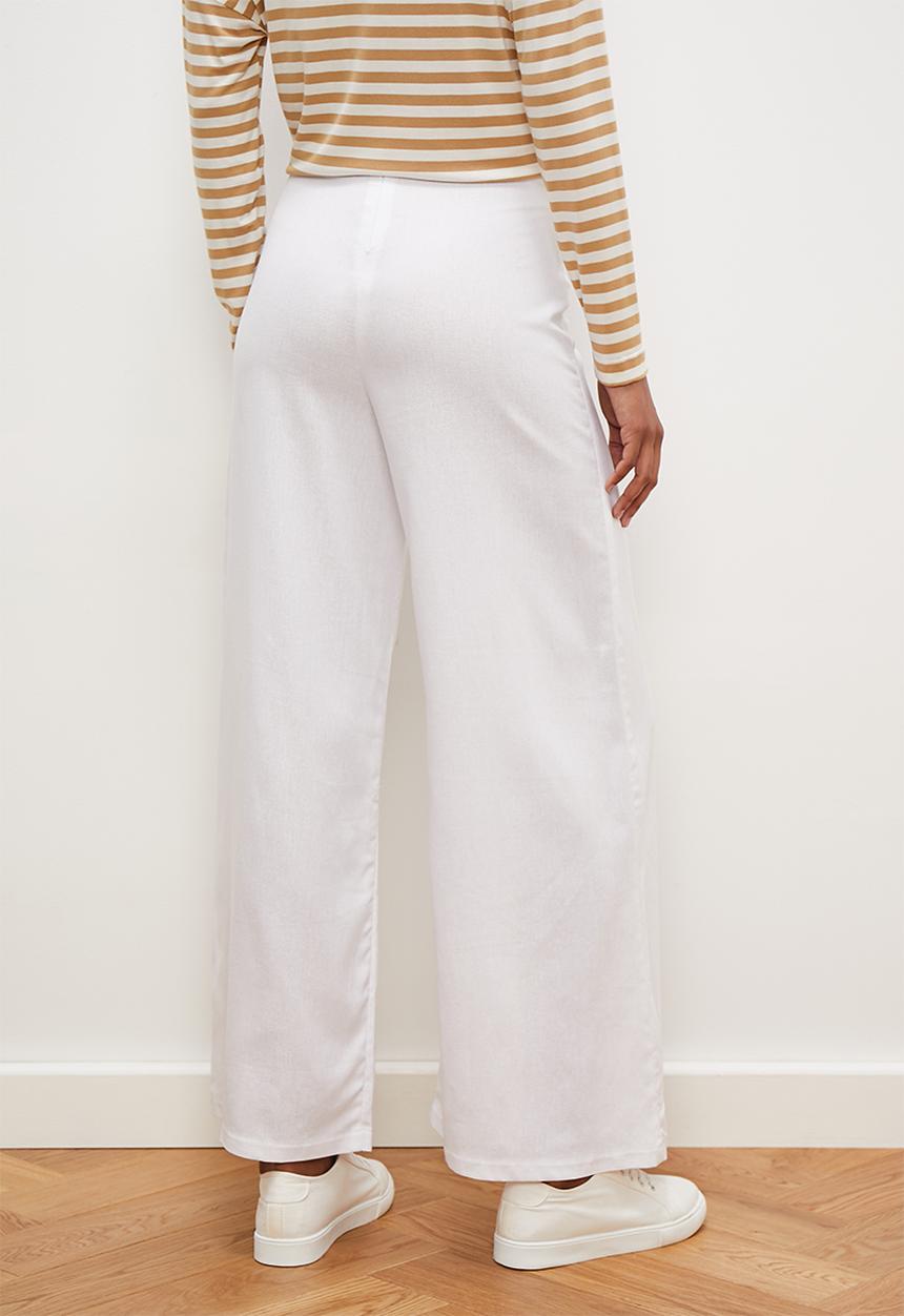 edit - Viscose linen wide leg pant - milk