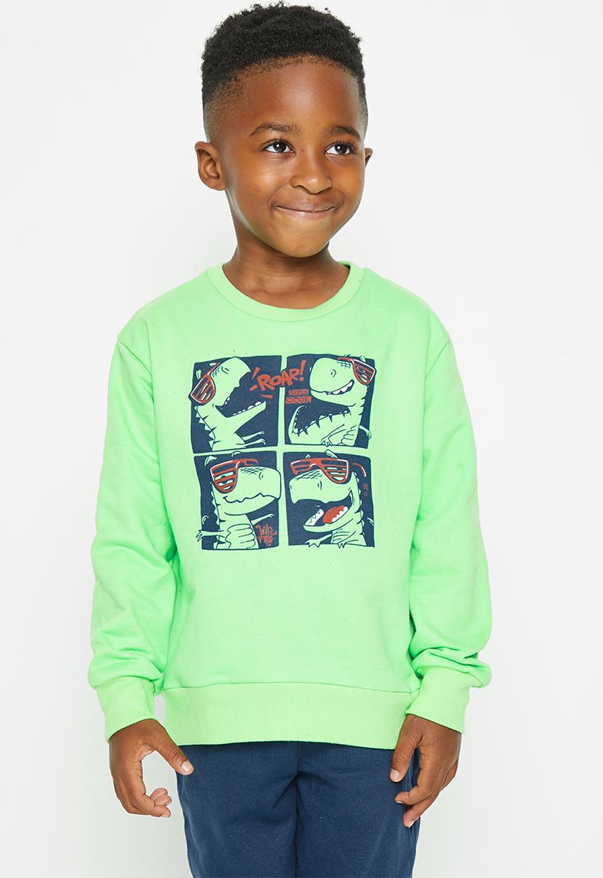 Superbalist - Boys printed tracksuit - green & navy