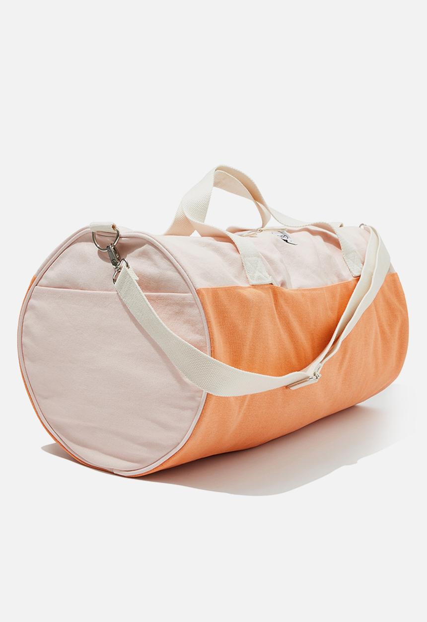 Typo - Off the grid weekend barrel bag - whisper pink & neon orange