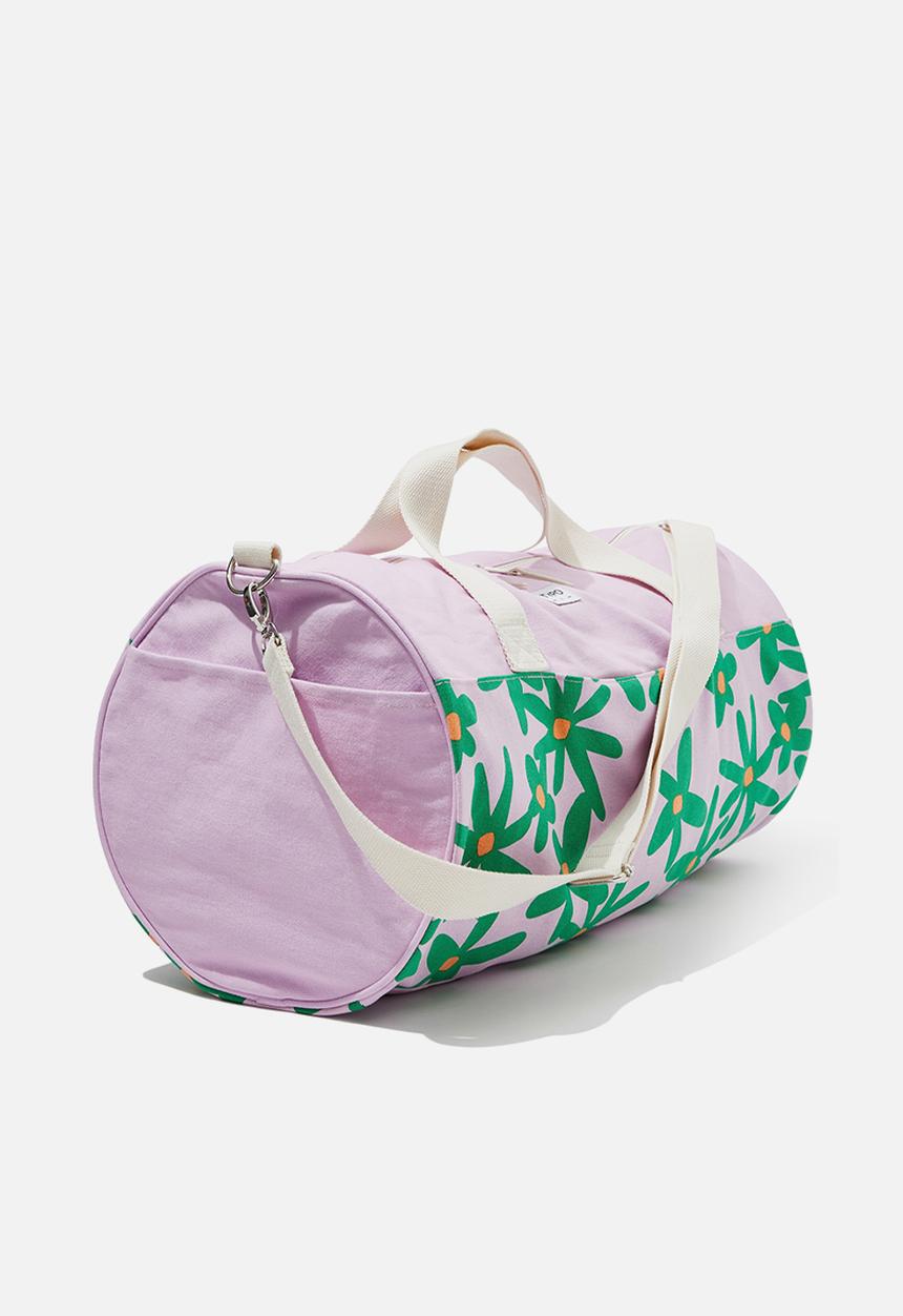Typo - Off the grid weekend barrel bag - paper daisy blue & purple