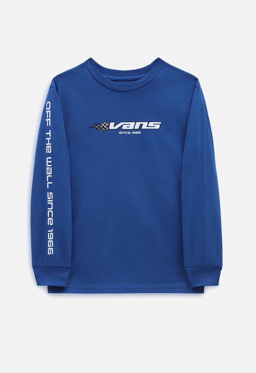 Vans - Reflective checkerboard flame long sleeve - true black
