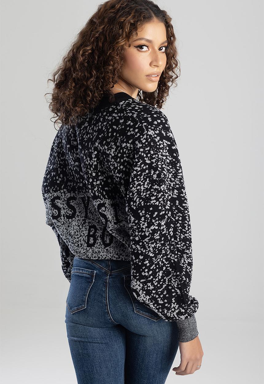 SISSY BOY - Everleigh knitted sweater with batwing sleeve - black/grey
