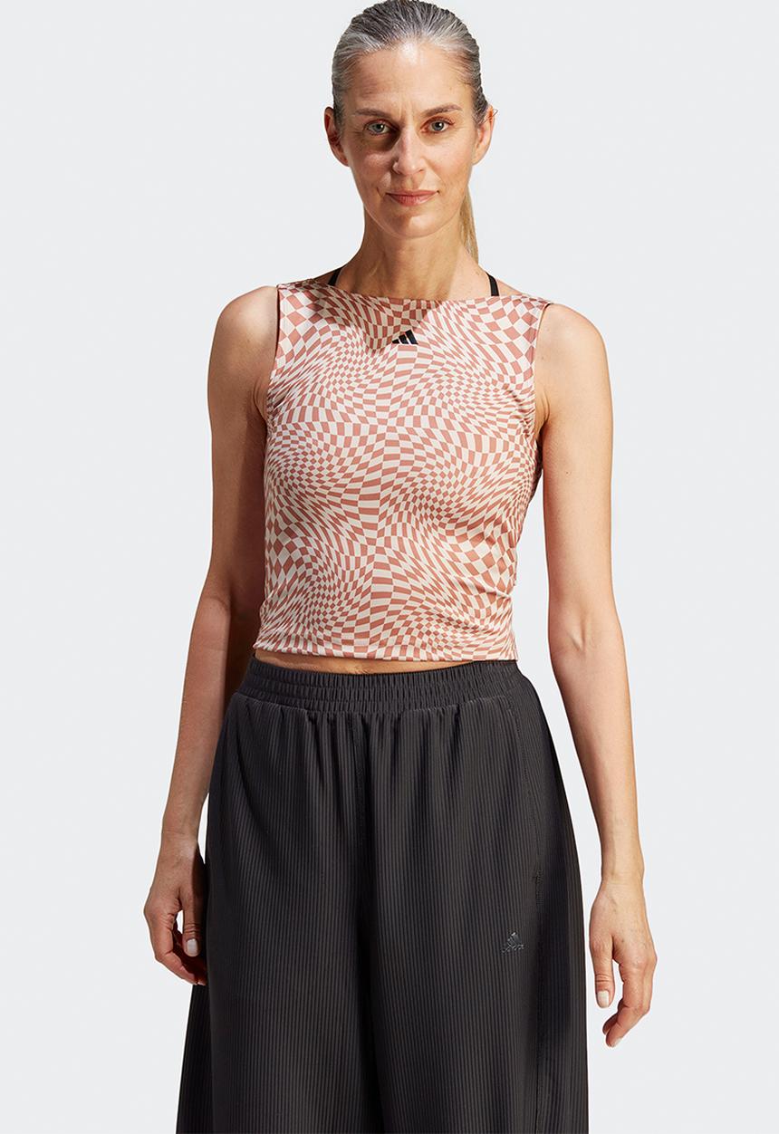 adidas Performance - Yoga st aop tank - clay strata