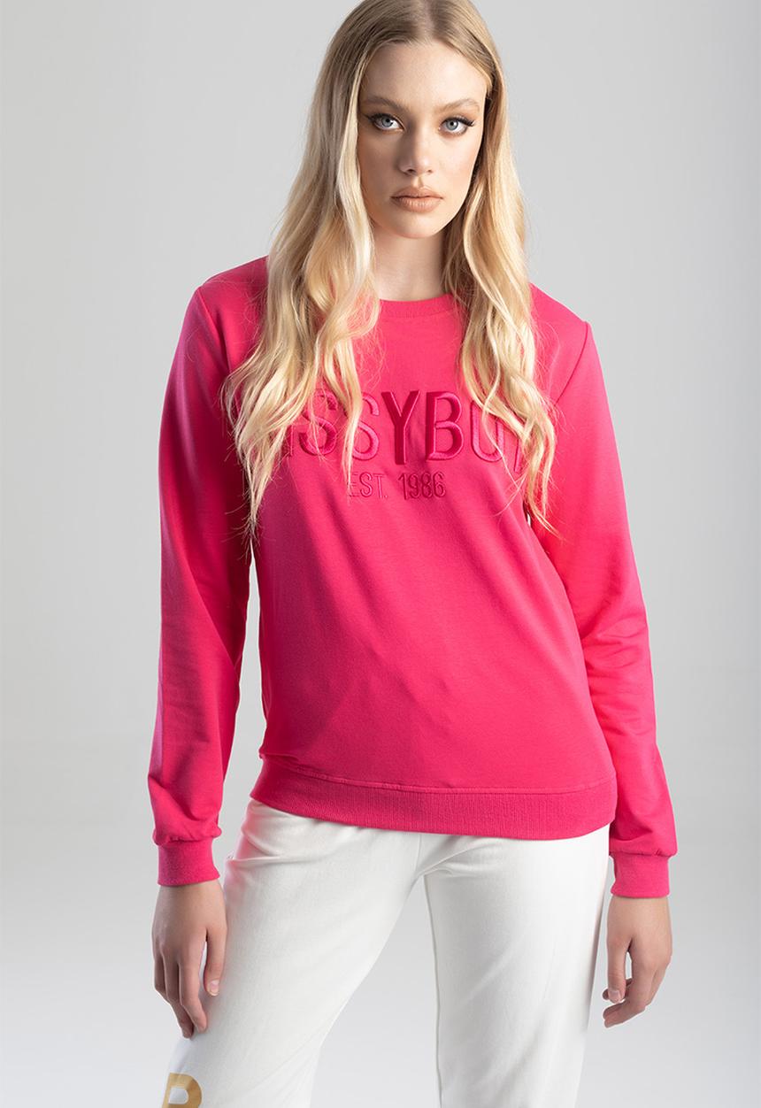 SISSY BOY - Oshi crew neck sweat top with long sleeves - cerise
